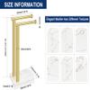 NearMoon Hand Towel Holder with Balanced Marble Base, SUS304 Stainless Steel Stand Towel Ring L Shape Hand Towel Rack Free-Standing Towel Bar for Bathroom Kitchen Countertop (Double Rod, Brushed Gold) view 2