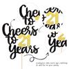 Cheers to 21 Years Cake Topper - Black and Gold Glitter Assembled Birthday Cake Pick - Happy 21st Cake Decoration for Anniversary and Twenty-One Birthday Party Decorations Supplies (1 Pack) view 3