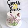 Cheers to 21 Years Cake Topper - Black and Gold Glitter Assembled Birthday Cake Pick - Happy 21st Cake Decoration for Anniversary and Twenty-One Birthday Party Decorations Supplies (1 Pack) view 4