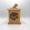 Handcrafted Rustic Cedar Wood Halloween Jack OLanterns - Many Designs Available (Eagle) view 2