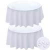 BYDOLL Table Cloth Round 90 Inch Fits Max80 Inch Diameter Top,2 Pack White Washable Outdoor Winkle and Stain Resistant Spillproof Polyester Tablecloth for Round Tables Party Cover view 1