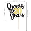 1 Pack Cheers to 20 Years Cake Topper Black and Gold Glitter Assembled 20th Birthday Cake Pick Happy 20 Cake Decoration for 20th Anniversary Twenty Birthday Party Decorations Supplies view 2