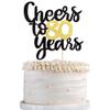 Cheers to 80 Years Cake Topper - Black and Gold Glitter Assembled Birthday Cake Pick - Happy 80th Cake Decoration for Anniversary and Eighty Birthday Party Supplies (1 Pack) view 1