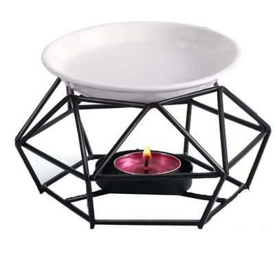 Essential Oil Burner Wax Melt Burner Warmer Candle Holder Oil Burner Night Light Aroma Lamp for Office Bedroom Living Room Gift Wax melt