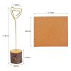 20 Pcs Rustic Wood Place Card Holders and 30 Pcs Kraft Place Cards, Wooden Table Number Holder Stand Photo Picture Note Clip Holders for Wedding Party Name Sign(Gold Heart Wire) view 2