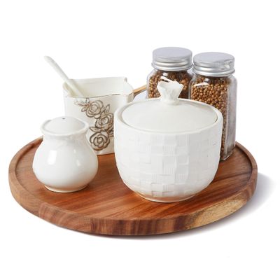 12-inch Acacia Wood Lazy Susan Organizers, ACIAZAAZ Lazy Susan Turntable for Cabinet, Kitchen Turntable Storage for Table, Countertop, Pantry