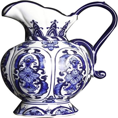 Flower Vase for Home Decor Modern Vase Hand-Painted Blue and White Porcelain New Chinese Fashion Jewelry Vase Decoration Creative Kettle Shape Flower Vase