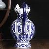 Flower Vase for Home Decor Modern Vase Hand-Painted Blue and White Porcelain New Chinese Fashion Jewelry Vase Decoration Creative Kettle Shape Flower Vase view 4