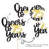 Cheers to 75 Years Cake Topper - Black and Gold Glitter Assembled Birthday Cake Pick - Happy 75th Cake Decoration for Anniversary Party Decorations Supplies (1 Pack) view 3