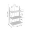 BOOMALTU Cute 3-Tier Folding Metal Shelving Bathroom Shelf,White Bookshelf with Bow Decor and Flowers for Storage and Display in Living Room, Bathroom, Office, Kitchen view 3