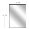 28" X 36" Rectangular Wall Mirror Black Bathroom Mirror Sleek Wall Mounted Rectangle Vanity Mirror with Metal Framed view 2