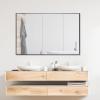 28" X 36" Rectangular Wall Mirror Black Bathroom Mirror Sleek Wall Mounted Rectangle Vanity Mirror with Metal Framed view 3