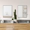 28" X 36" Rectangular Wall Mirror Black Bathroom Mirror Sleek Wall Mounted Rectangle Vanity Mirror with Metal Framed view 4