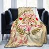 25th Anniversary Blanket Gifts, Throw Blankets Flannel Blanket with Soft Throw Blanket for Couch, Bed, Sofa Luxurious Warm and Cozy for All Seasons, W60 xL80 view 1