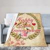 25th Anniversary Blanket Gifts, Throw Blankets Flannel Blanket with Soft Throw Blanket for Couch, Bed, Sofa Luxurious Warm and Cozy for All Seasons, W60 xL80 view 2