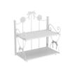 BOOMLATU 2-Tier Spice Rack Bow Counter Shelf Desktop Storage Organizer,White Foldable Shelf Bathroom Counter Organizer for Countertop Kitchen Office Living Room Desktop(White, 2-Tier) view 1