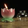 DECHOUS Buddhist Oil Lamp Retro Style Kerosene Lantern Small Desktop Oil Lamp for Home view 2