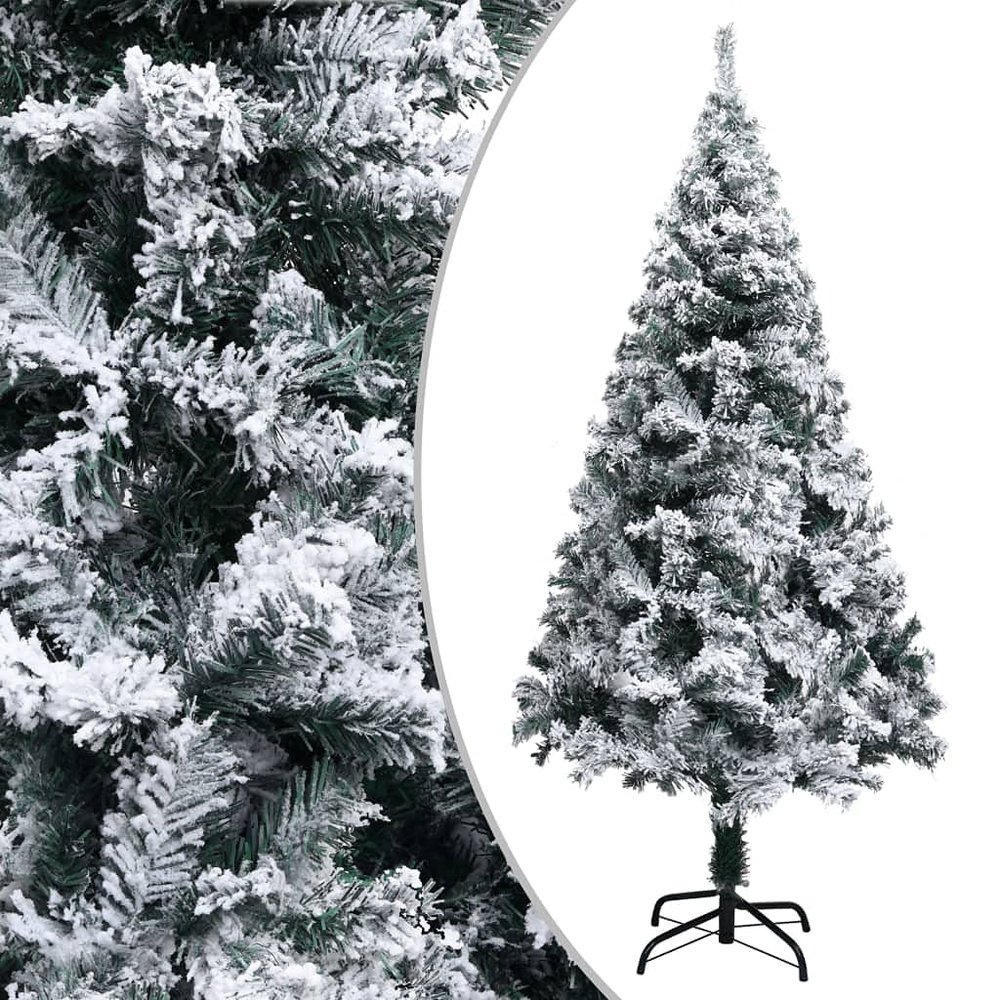 YITHOPI Seasonal Holiday Decoration Tree Artificial Christmas Tree with Flocked Snow Green 59.1" PVC for Indoor Outdoor Christmas Party Holiday Decoration