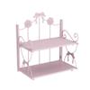 BOOMLATU 2-Tier Spice Rack Bow Counter Shelf Desktop Storage Organizer,Pink Foldable Shelf Bathroom Counter Organizer for Countertop Kitchen Office Living Room Desktop(Pink, 2-Tier) view 1