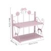 BOOMLATU 2-Tier Spice Rack Bow Counter Shelf Desktop Storage Organizer,Pink Foldable Shelf Bathroom Counter Organizer for Countertop Kitchen Office Living Room Desktop(Pink, 2-Tier) view 3