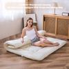 MAXYOYO Japanese Floor Futon Queen Size, Thicken Tatami Mat Sleeping Pad Foldable Roll Up Mattress Trifold Pad Guest Bed, Off White view 3