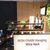 Ceiling Shelf Hanging Shelves Wine Glass Rack, Iron Chain Wine Bottle Holder for Garden Cabinet Kitchen Bar, Wine Storage Racks with Goblet/Stemware - Black, Adjustable (Size : 80x25x15cm) view 4