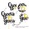 Cheers to 15 Years Cake Topper - Black and Gold Glitter Assembled Birthday Cake Pick - Happy 15th Anniversary Decoration for Fifteen Birthday Party Supplies (1 Pack) view 3