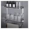 TOMYEUS Shower Caddy Bathroom Shelf 2 Tier Bathroom Shelf Wall Mounted with Towel Bar and 6 HooksFloating Shelves Wall Mounted20Inch 304 Stainless Steel Shower Organizer view 2