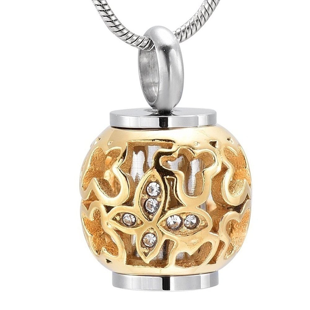 SHEIL Stainless Steel Lantern Crystal Cremation Pendant Memorial Necklace Ash Holder Urn Funeral Keepsake Jewelry,5