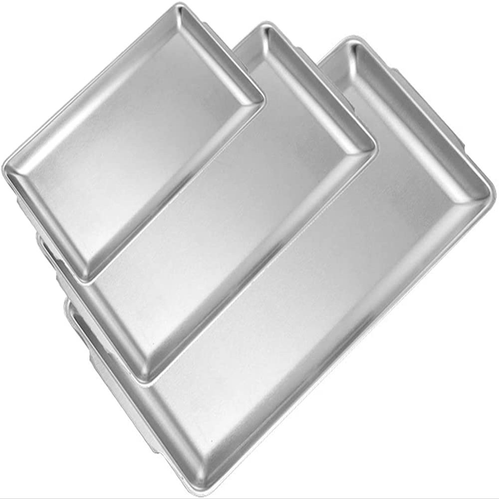 AMDSS Baking Sheet Cookie Sheet Set of 3, Professional Stainless Steel Cookie Sheet Baking Tray Pan, Rectangular Baking Pan for DIY Baking