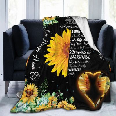 25th Anniversary Throw Blankets, Birthday Anniversary Wedding Fathers Day Personalized Gift for Dad, Mom, Kids, Dogs, Friends Or Couples, W40 xL50