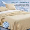 LUXEAR Cooling Blanket Throw, Arc-Chill Q-Max >0.5 for Hot Sleepers, Absorbs Heat to Keep Body Cool for Night Sweats, Lightweight Summer Cool Blankets for Sleeping, Gifts for Women & Men,Beige view 4