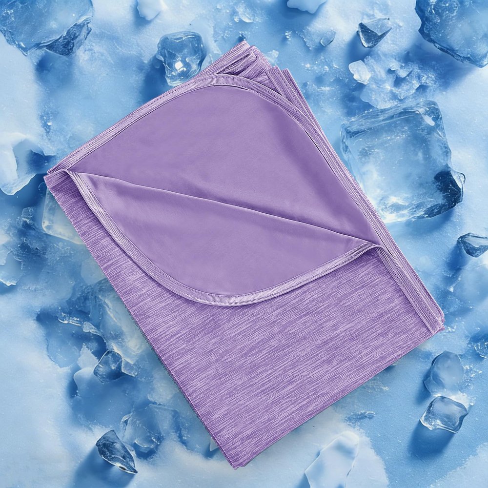 LUXEAR Cooling Blanket Throw, Arc-Chill Q-Max >0.5 for Hot Sleepers, Absorbs Heat to Keep Body Cool for Night Sweats, Lightweight Summer Cool Blankets for Sleeping, Gifts for Women & Men,Purple