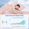 LUXEAR Cooling Blanket Throw, Arc-Chill Q-Max >0.5 for Hot Sleepers, Absorbs Heat to Keep Body Cool for Night Sweats, Lightweight Summer Cool Blankets for Sleeping, Gifts for Women & Men,Pink view 2