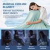 LUXEAR Cooling Blanket Throw, Arc-Chill Q-Max >0.5 for Hot Sleepers, Absorbs Heat to Keep Body Cool for Night Sweats, Lightweight Summer Cool Blankets for Sleeping, Gifts for Women & Men,Green view 3