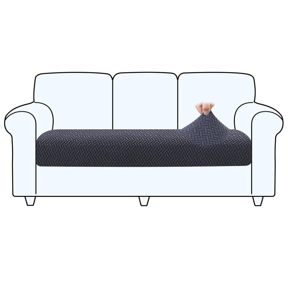 2025 New Wear-Resistant Universal Sofa Cover, Stretch Couch Cushion Slipcovers Replacement, Anti-Slip L Shape Sofa Covers, Chaise Lounge Sofa Slipcover (Weave Dark Grey,Large Triple Seat Cover)