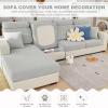 2025 New Wear-Resistant Universal Sofa Cover, Stretch Couch Cushion Slipcovers Replacement, Anti-Slip L Shape Sofa Covers, Chaise Lounge Sofa Slipcover (Weave Light Grey,Large Double Seat Cover) view 2