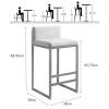 Bar Stool set of 1 Square Velvet Seat Barstools with Black, Kitchen Breakfast Bar Chairs #1Black + Gold Frame 65cm Sitting Height view 3