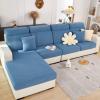 ShowyLive 2025 New Wear-Resistant Universal Sofa Cover, Stretch Couch Cushion Slipcovers Replacement, Anti-Slip L Shape Sofa Covers, Chaise Lounge Sofa Slipcover (Weave Blue,Large Single Seat Cover) view 1