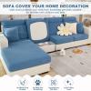 ShowyLive 2025 New Wear-Resistant Universal Sofa Cover, Stretch Couch Cushion Slipcovers Replacement, Anti-Slip L Shape Sofa Covers, Chaise Lounge Sofa Slipcover (Weave Blue,Large Single Seat Cover) view 2