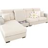 2025 New Wear-Resistant Universal Sofa Cover, Stretch Couch Cushion Slipcovers Replacement, Anti-Slip L Shape Sofa Covers, Chaise Lounge Sofa Slipcover (Weave White,Large Double Seat Cover) view 1