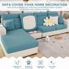 2025 New Wear-Resistant Universal Sofa Cover, Stretch Couch Cushion Slipcovers Replacement, Anti-Slip L Shape Sofa Covers, Chaise Lounge Sofa Slipcover (Weave Sea Blue,Large Double Seat Cover) view 2