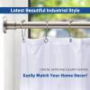 BRIOFOX Industrial Shower Curtain Rod - Spring Tension Shower Rod 43-72 Inch Tension Curtain Rod for Window or Bathroom, Satin Nickel view 2