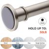 BRIOFOX Industrial Shower Curtain Rod - Spring Tension Shower Rod 43-72 Inch Tension Curtain Rod for Window or Bathroom, Satin Nickel view 4