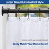 BRIOFOX Industrial Shower Curtain Rod - Rustproof Non-Slip Long Tension Shower Rod 54-90 Inch Stainless Steel Tension Curtain Rod for Windows, Matte Black view 2