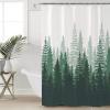 Tersuger Green Misty Forest Shower Curtains for Bathroom, Nature Tree Woodland Shower Curtain Set Washable Fabric Bath Curtain Waterproof Decorative Shower Curtain with 12 Hooks, 66x72 Inch view 1