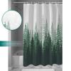 Tersuger Green Misty Forest Shower Curtains for Bathroom, Nature Tree Woodland Shower Curtain Set Washable Fabric Bath Curtain Waterproof Decorative Shower Curtain with 12 Hooks, 66x72 Inch view 3