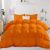 RESTURA Soft 500 GSM Orange 3 Pieces Pinch Pleated Alaska King Size Comforter Set (Comforter + 2 Pillow Cases) 1000 Series Egyptian Cotton Duvet Insert view 1