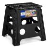 ACKO Folding Step Stool 13 inch Height Premium Heavy Duty Foldable Step Stools for Adults and Kids, Kitchen Plastic Small Collapsible Stepping Stool Hold Up to 300 LB Dot Black (1 Pack) view 1