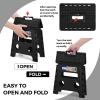 ACKO Folding Step Stool 13 inch Height Premium Heavy Duty Foldable Step Stools for Adults and Kids, Kitchen Plastic Small Collapsible Stepping Stool Hold Up to 300 LB Dot Black (1 Pack) view 4